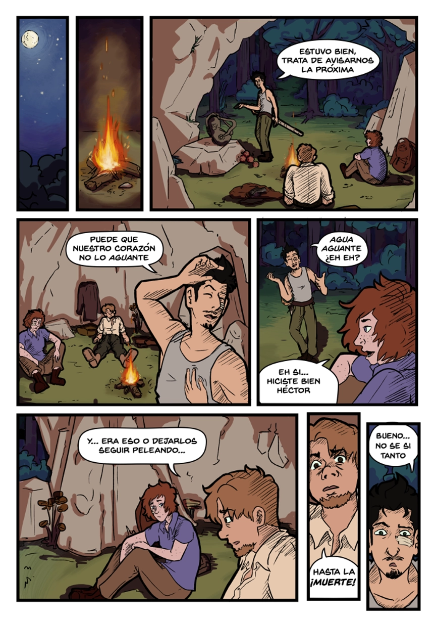 Pagina del cómic. La transcripción completa del contenido se encuentra debajo.