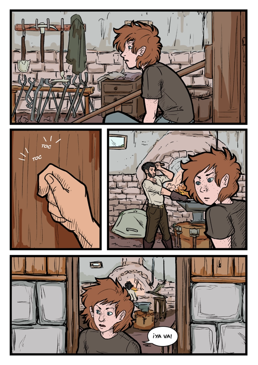 Pagina del cómic. La transcripción completa del contenido se encuentra debajo.