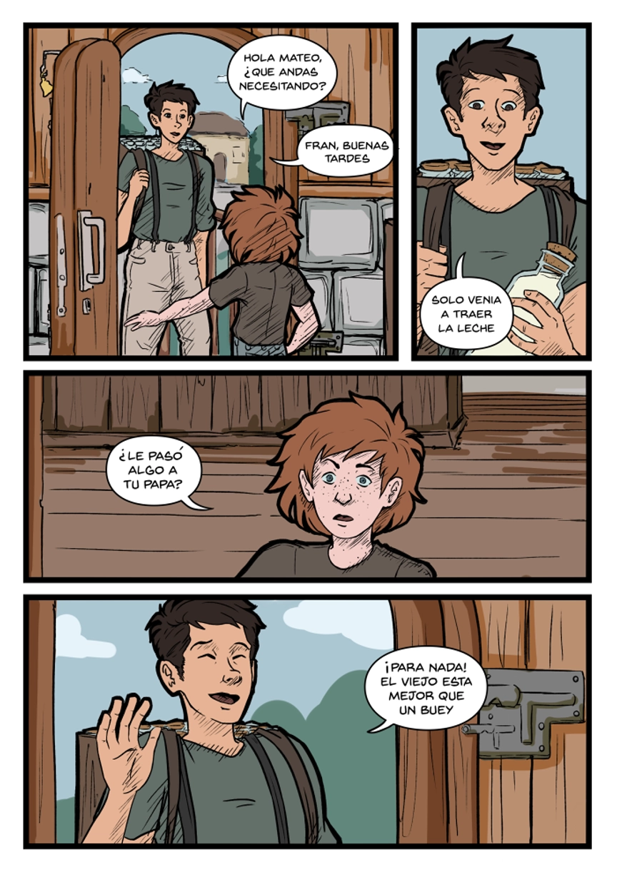 Pagina del cómic. La transcripción completa del contenido se encuentra debajo.