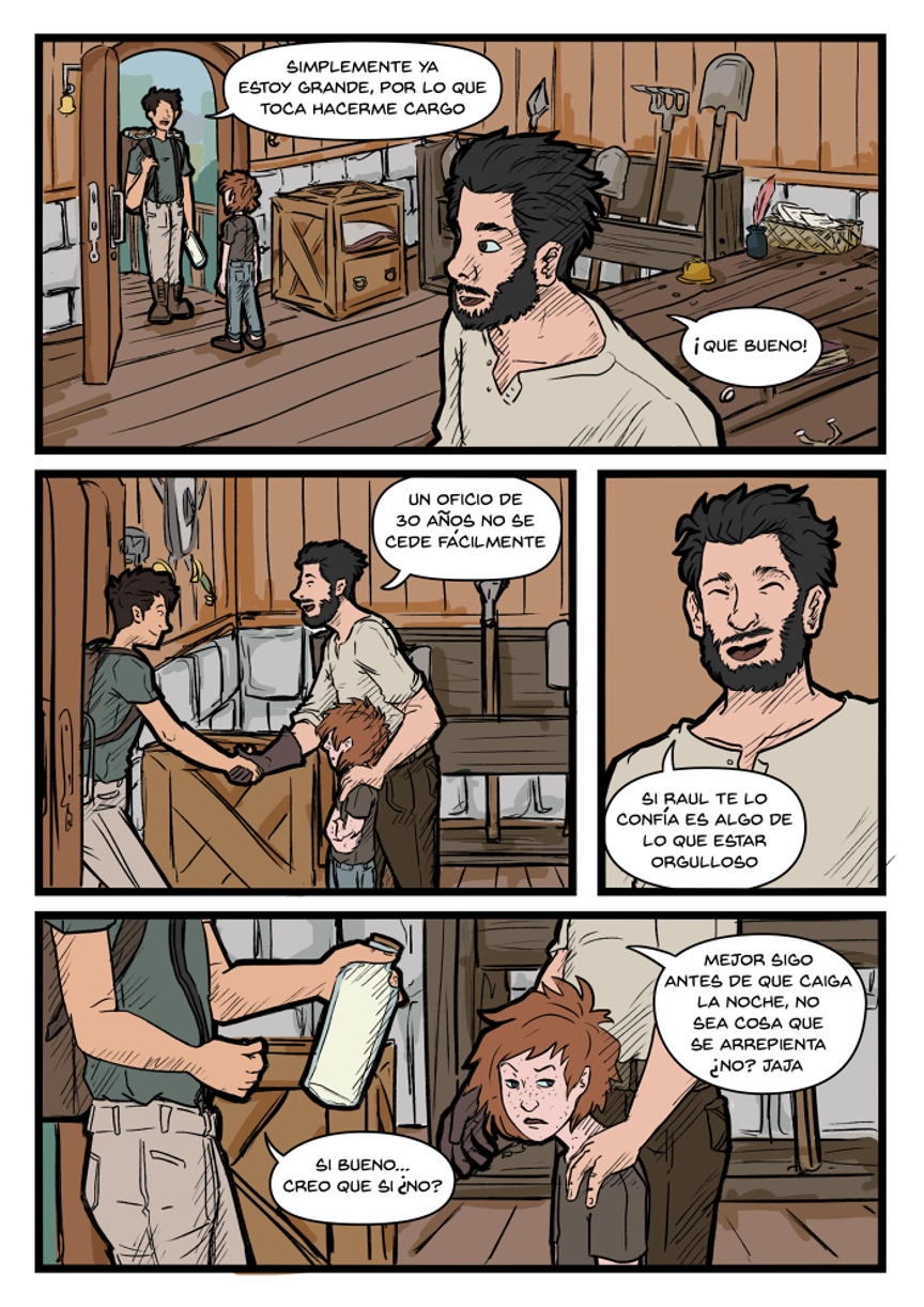 Pagina del cómic. La transcripción completa del contenido se encuentra debajo.