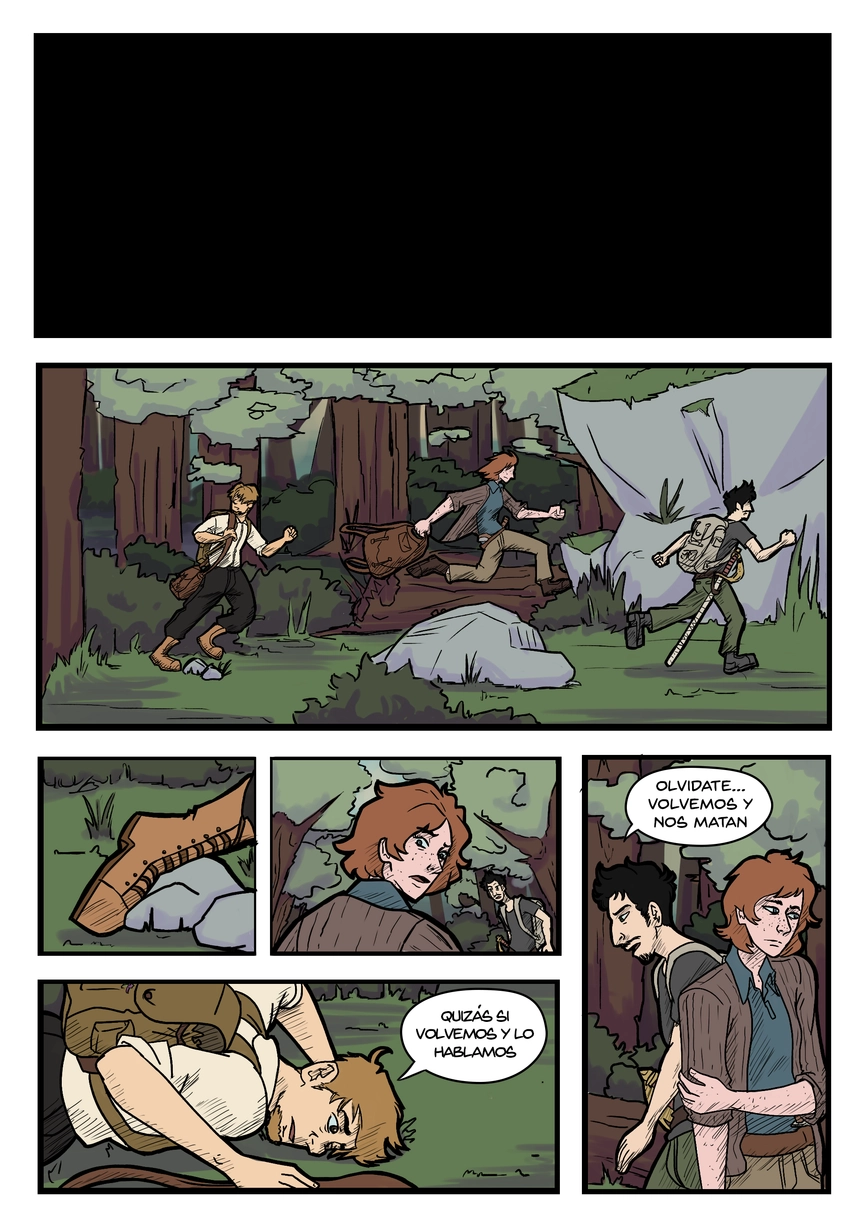 Pagina del cómic. La transcripción completa del contenido se encuentra debajo.