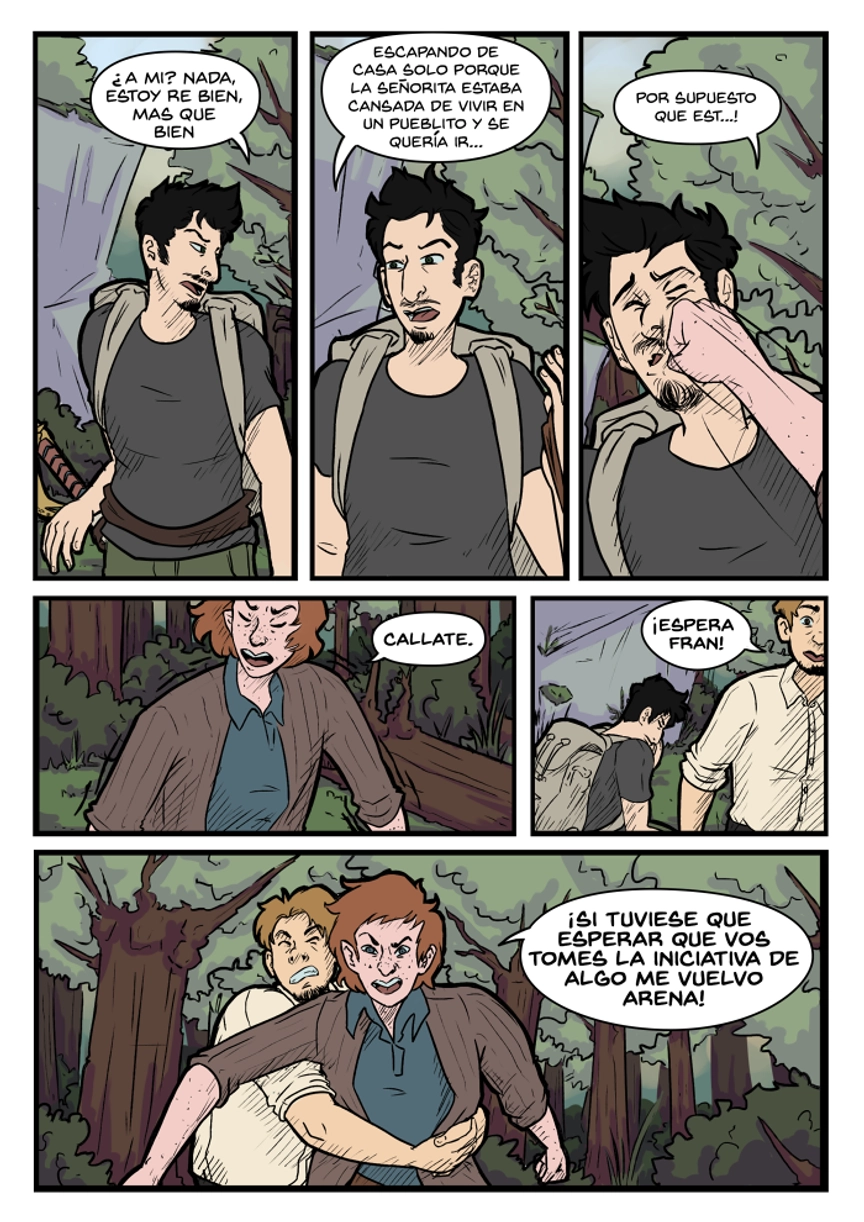Pagina del cómic. La transcripción completa del contenido se encuentra debajo.