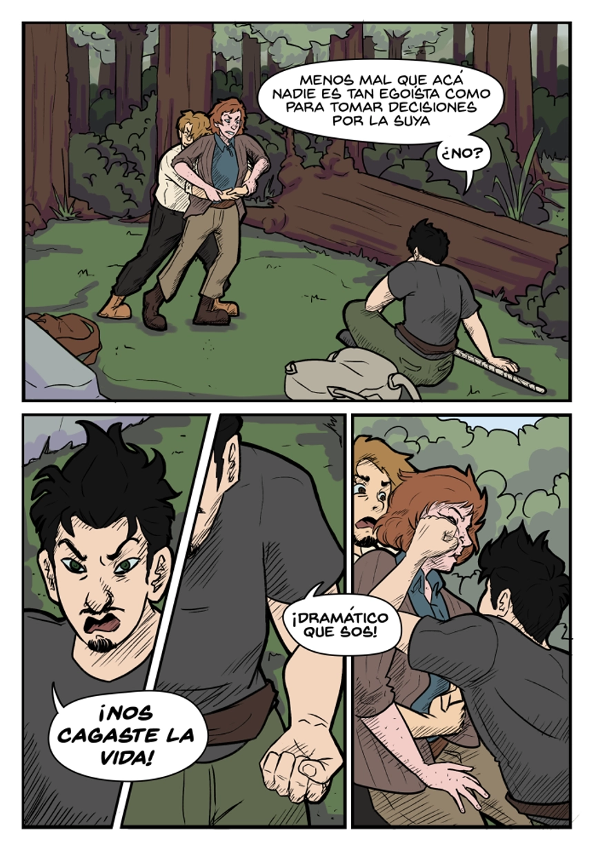 Pagina del cómic. La transcripción completa del contenido se encuentra debajo.