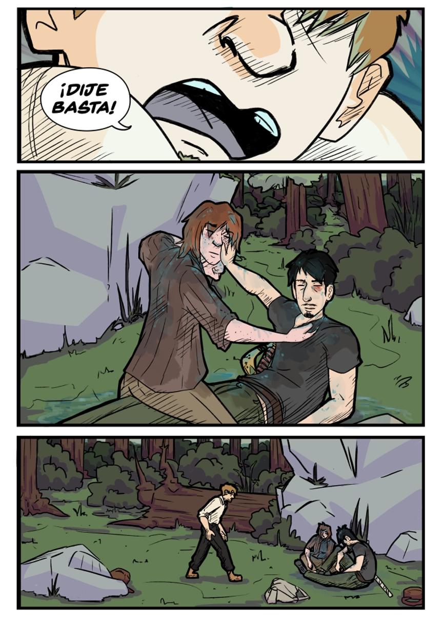 Pagina del cómic. La transcripción completa del contenido se encuentra debajo.