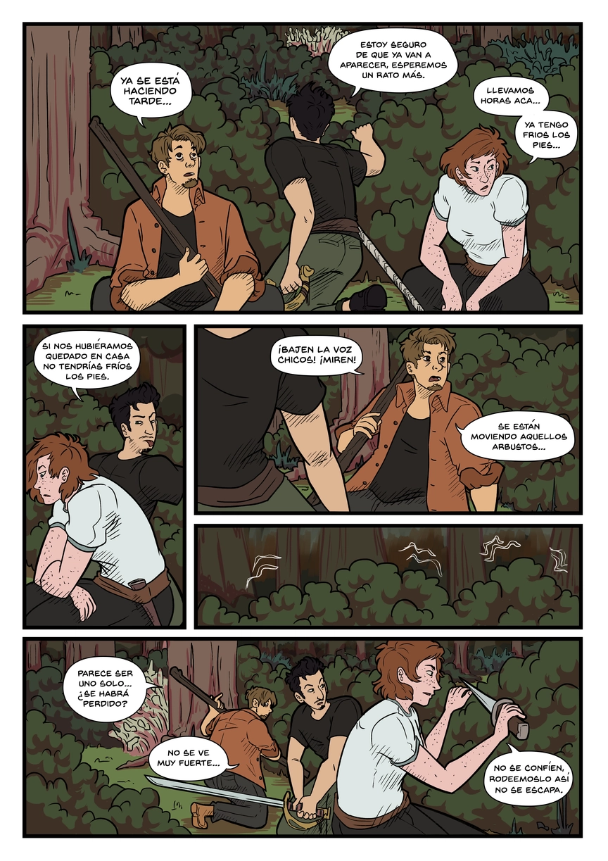 Pagina del cómic. La transcripción completa del contenido se encuentra debajo.