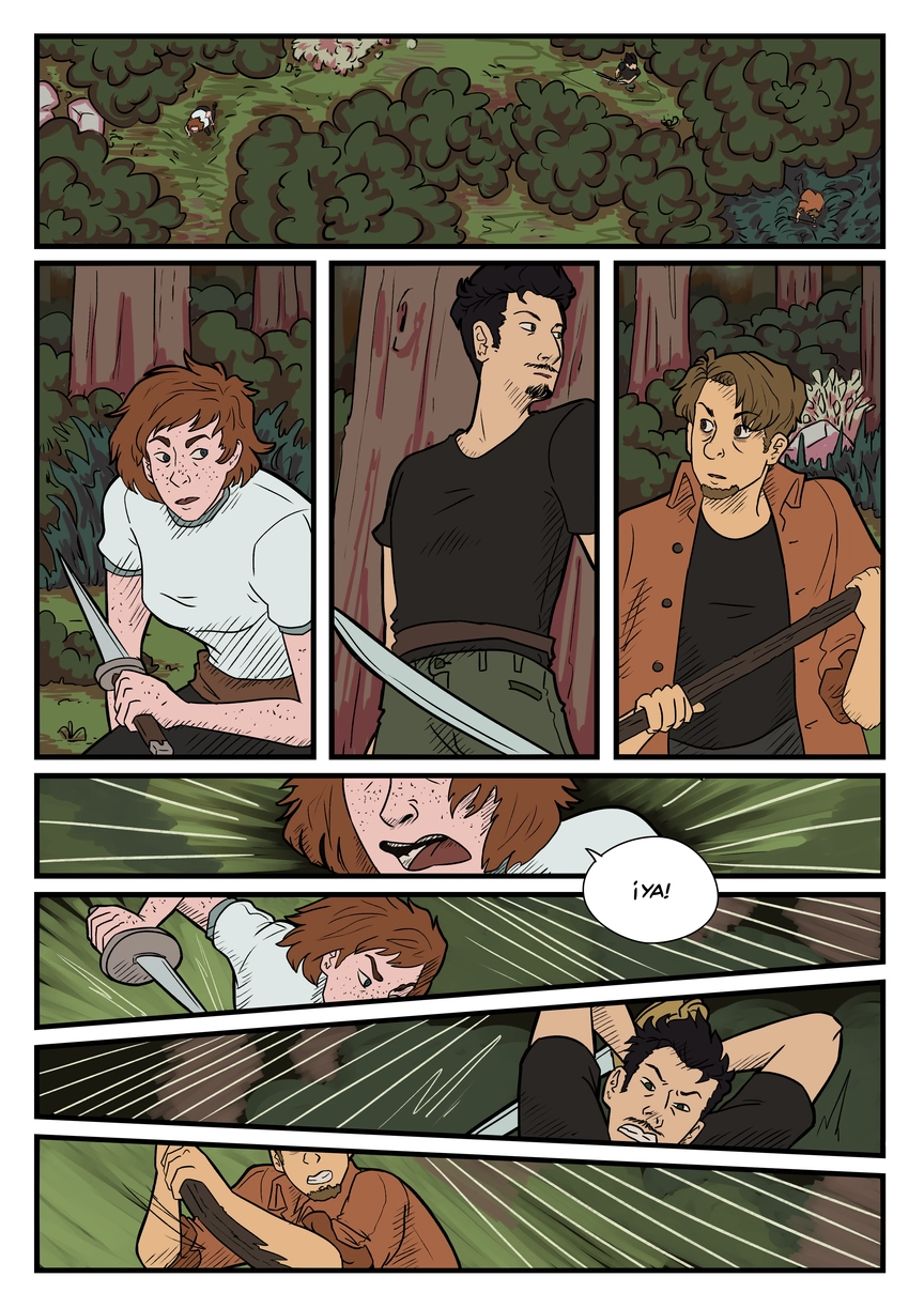 Pagina del cómic. La transcripción completa del contenido se encuentra debajo.
