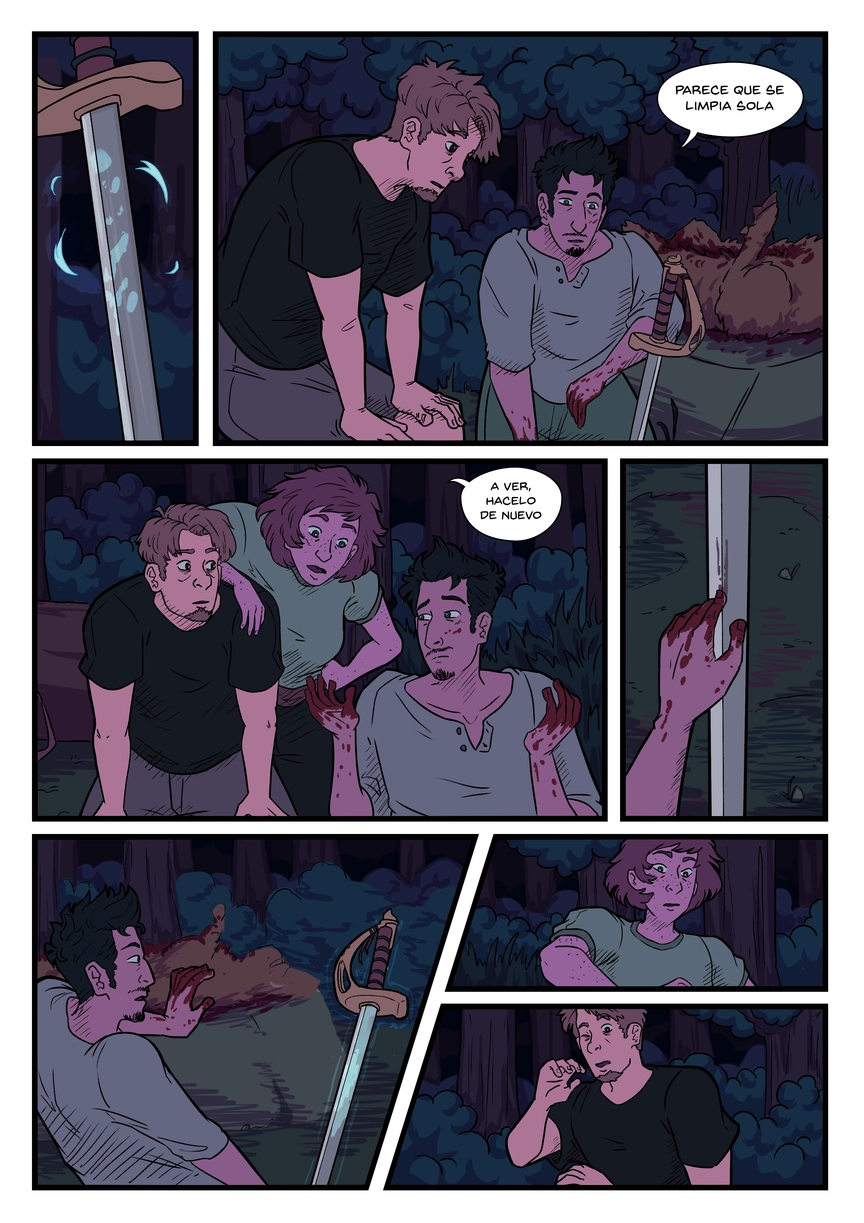 Pagina del cómic. La transcripción completa del contenido se encuentra debajo.
