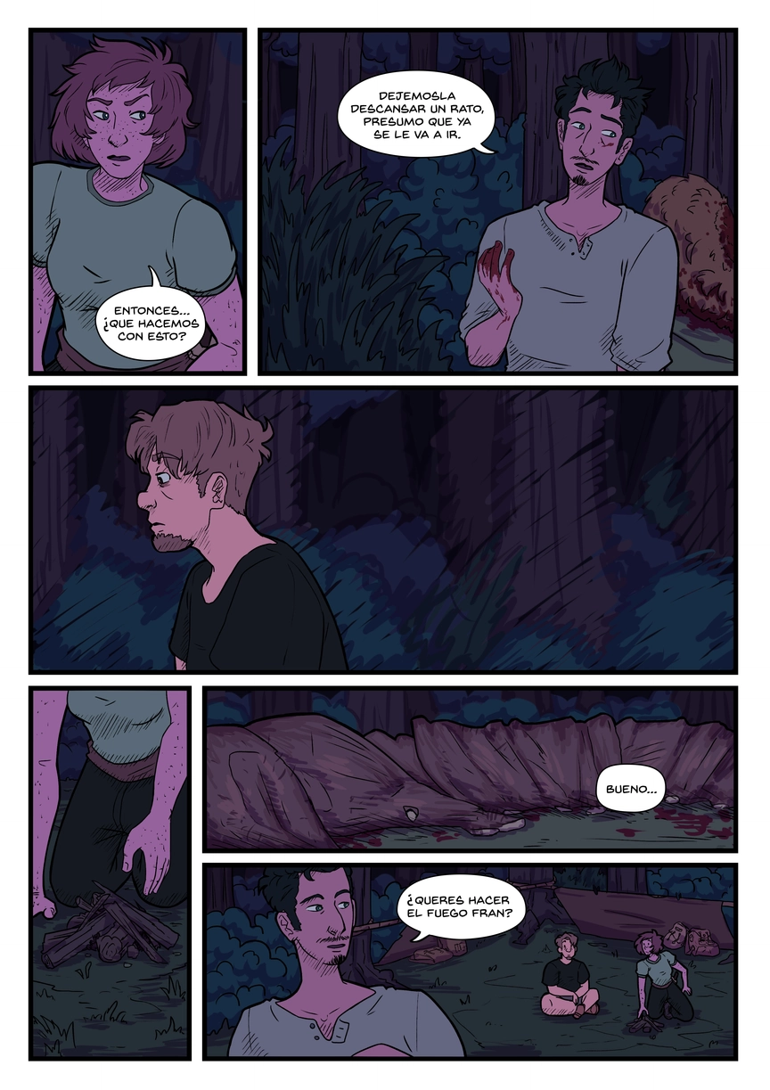 Pagina del cómic. La transcripción completa del contenido se encuentra debajo.