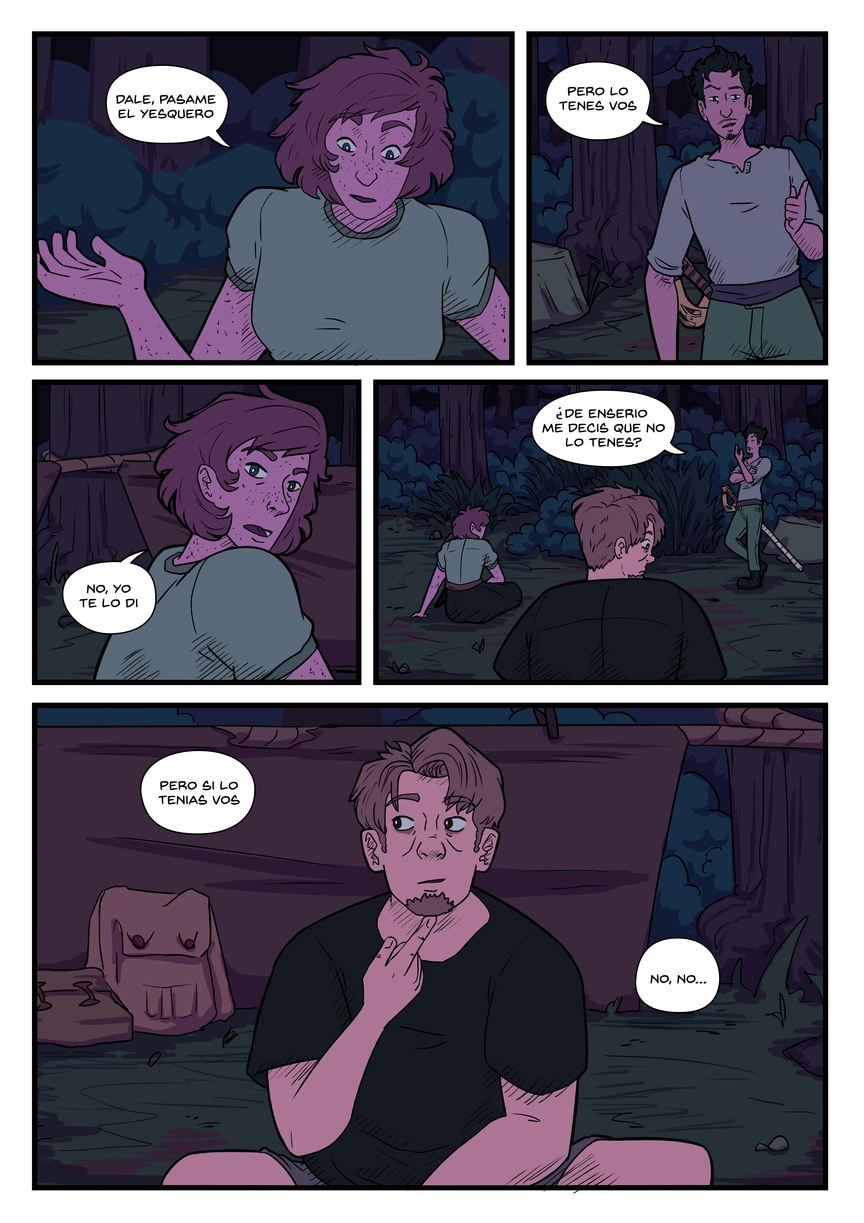 Pagina del cómic. La transcripción completa del contenido se encuentra debajo.