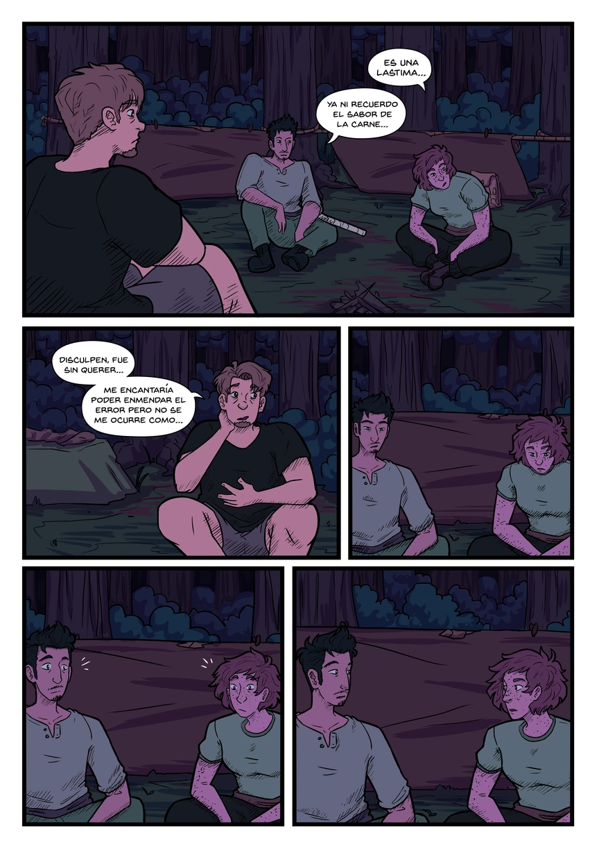 Pagina del cómic. La transcripción completa del contenido se encuentra debajo.