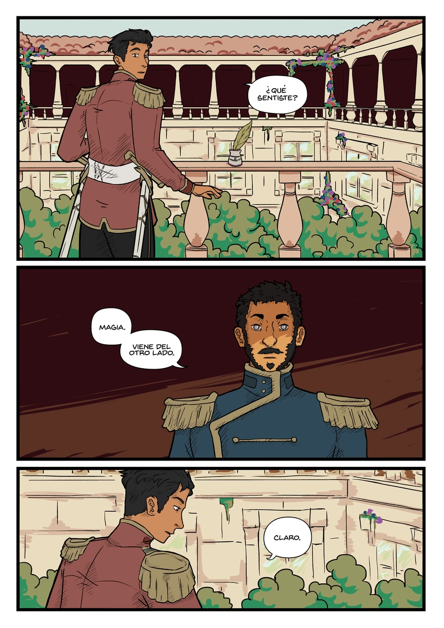Pagina del cómic. La transcripción completa del contenido se encuentra debajo.