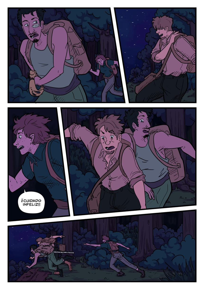 Pagina del cómic. La transcripción completa del contenido se encuentra debajo.