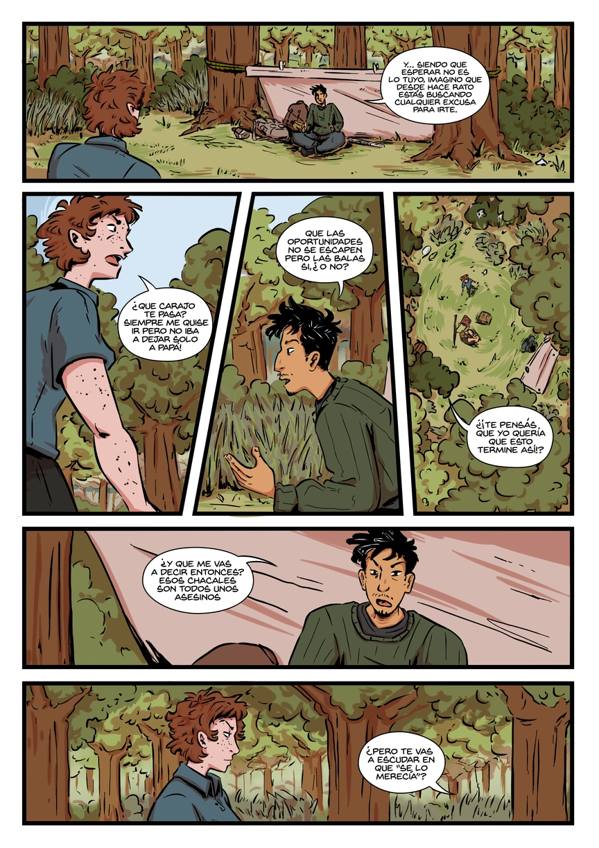 Pagina del cómic. La transcripción completa del contenido se encuentra debajo.