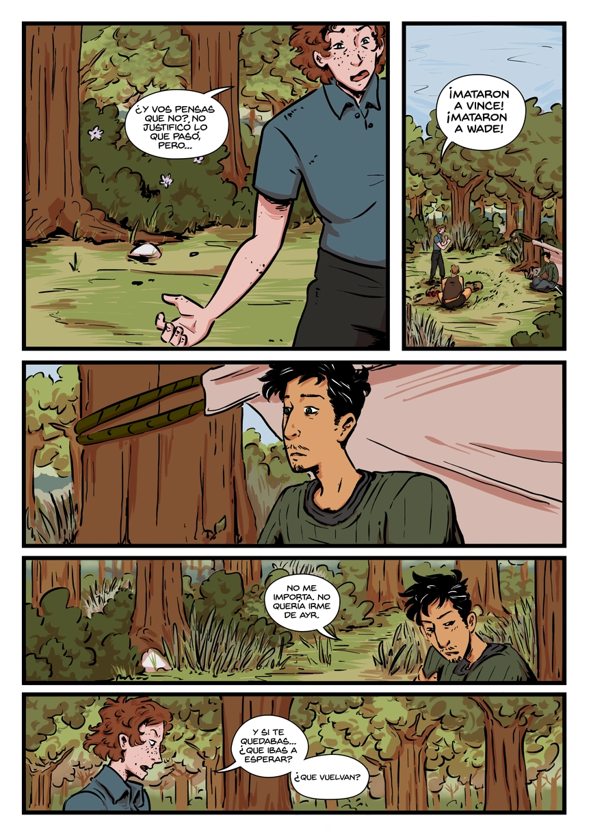 Pagina del cómic. La transcripción completa del contenido se encuentra debajo.