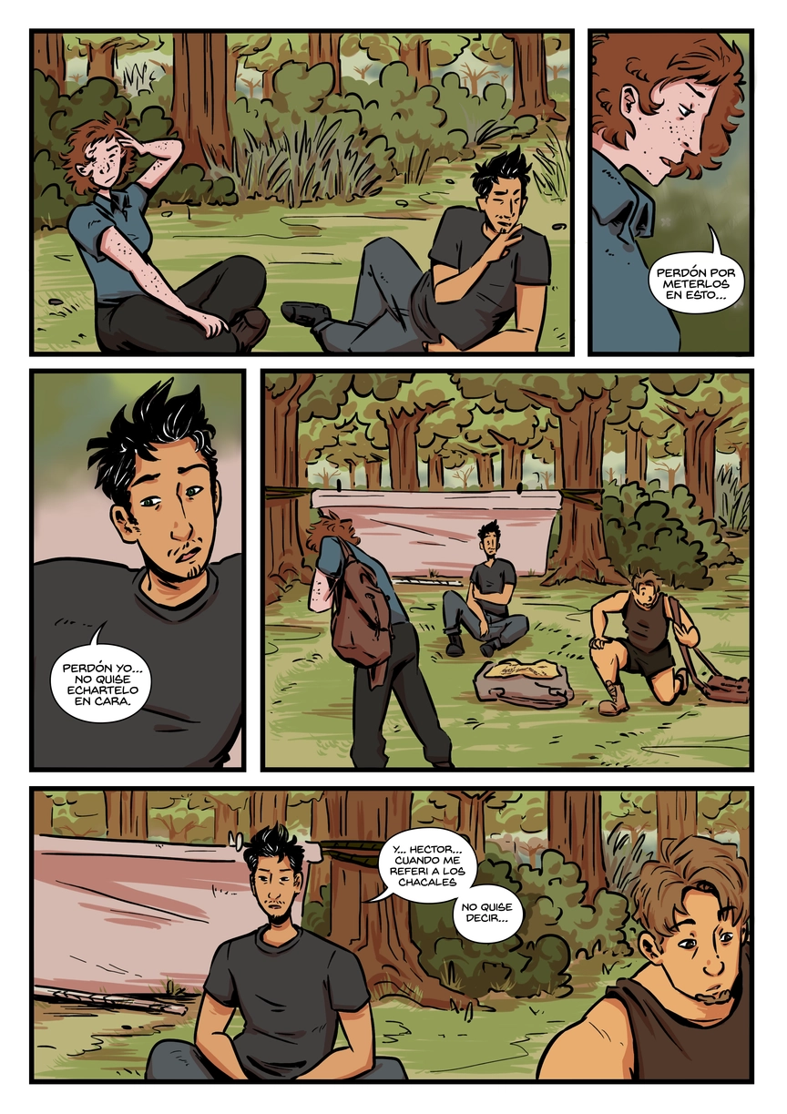 Pagina del cómic. La transcripción completa del contenido se encuentra debajo.