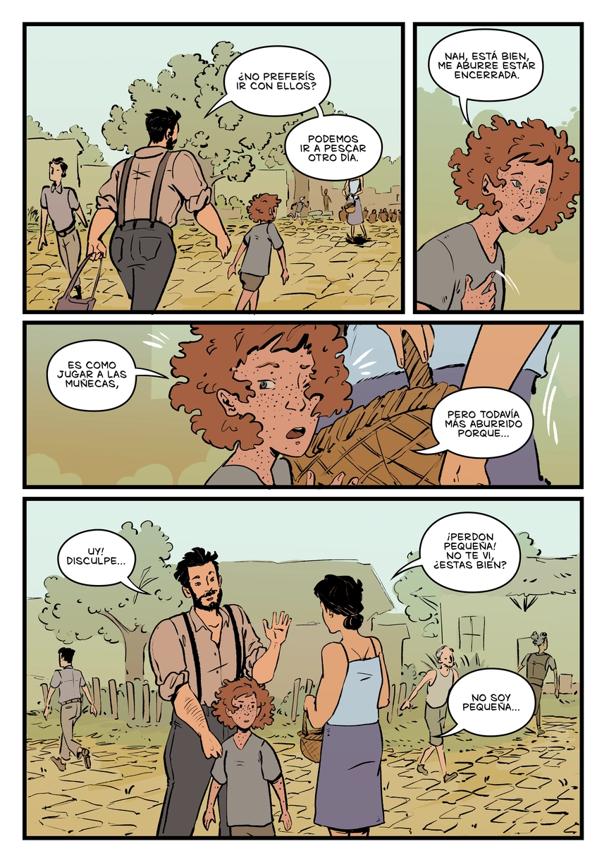 Pagina del cómic. La transcripción completa del contenido se encuentra debajo.