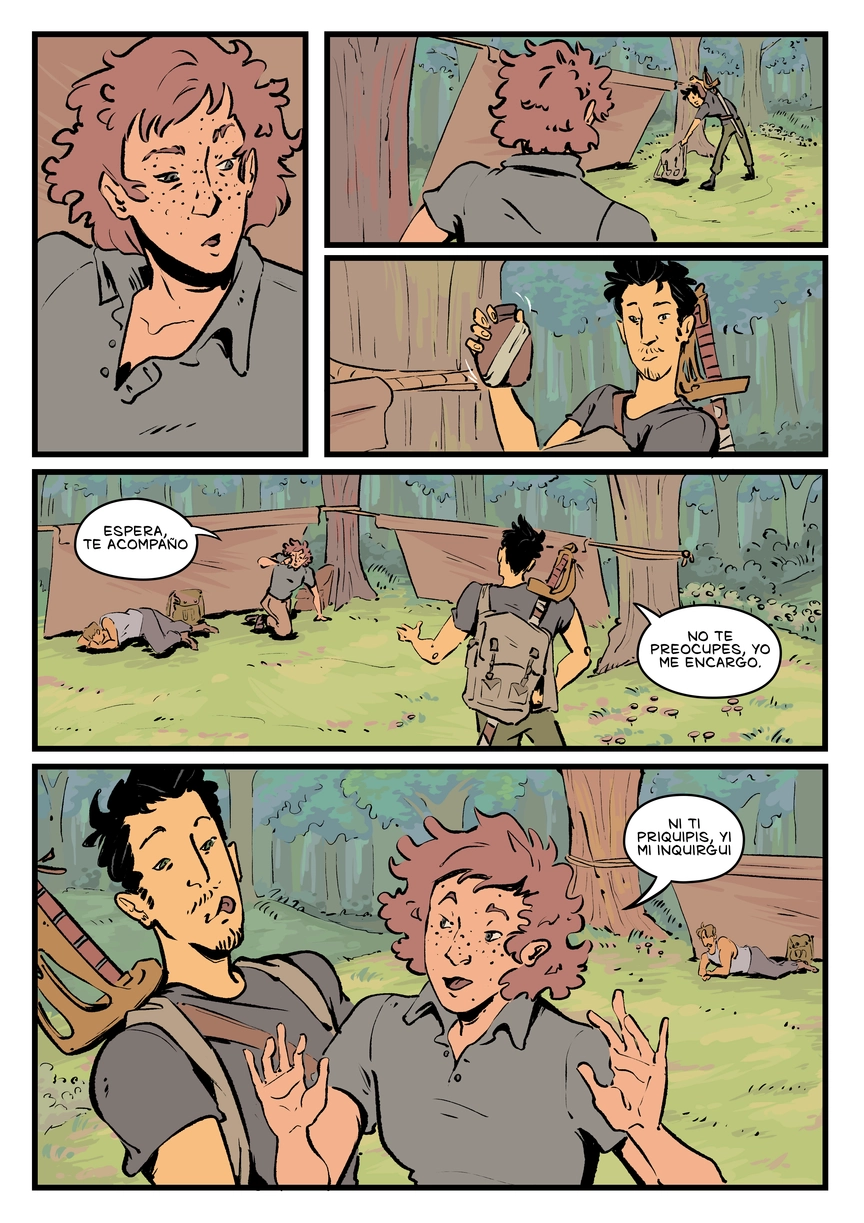 Pagina del cómic. La transcripción completa del contenido se encuentra debajo.