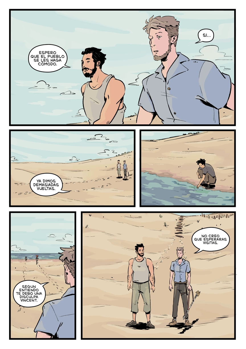 Pagina del cómic. La transcripción completa del contenido se encuentra debajo.