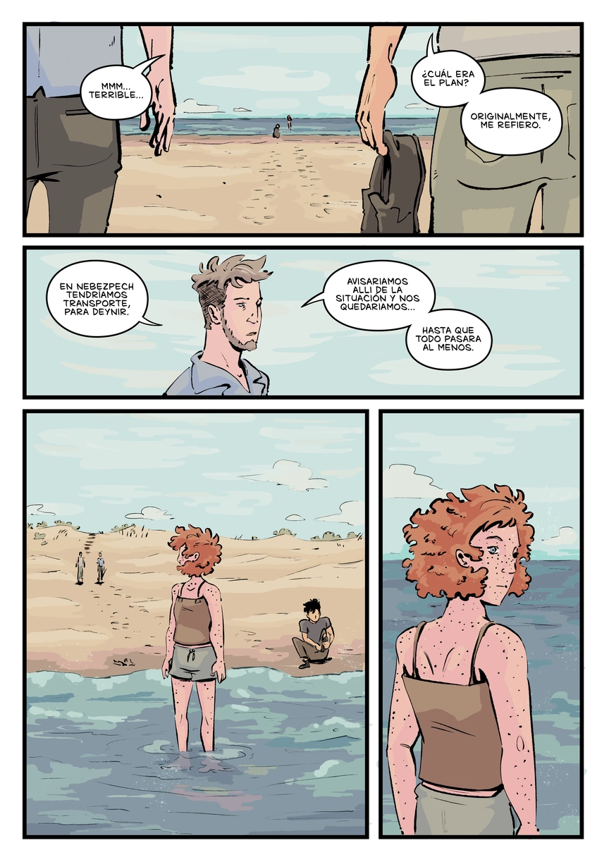 Pagina del cómic. La transcripción completa del contenido se encuentra debajo.