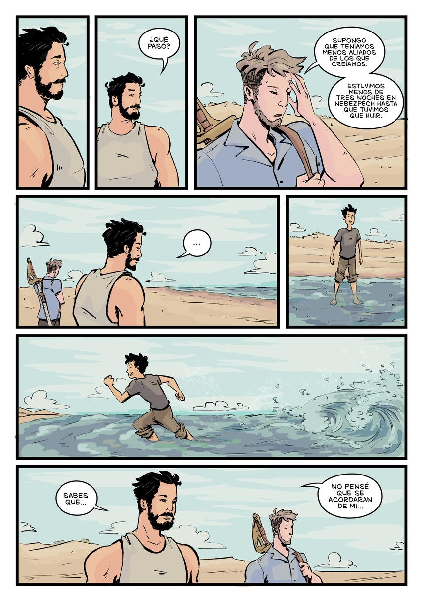Pagina del cómic. La transcripción completa del contenido se encuentra debajo.