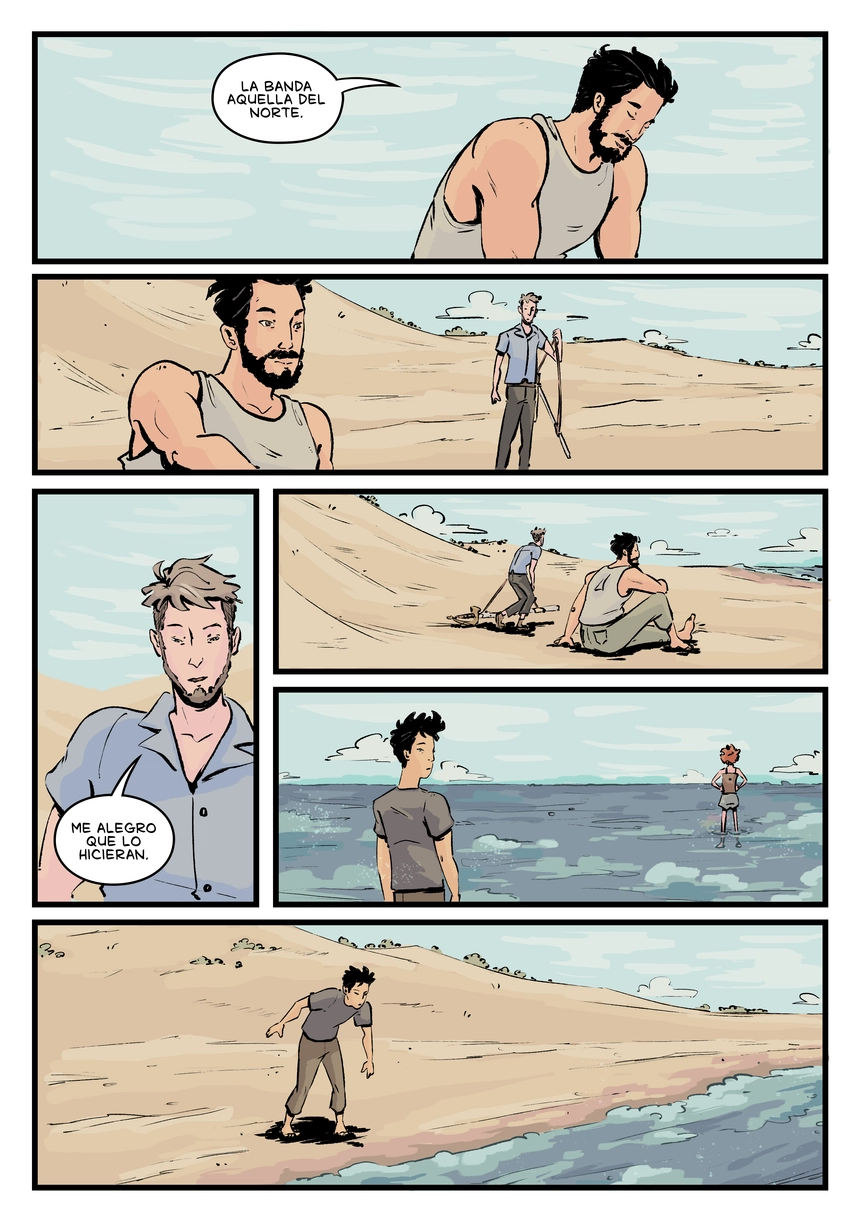 Pagina del cómic. La transcripción completa del contenido se encuentra debajo.