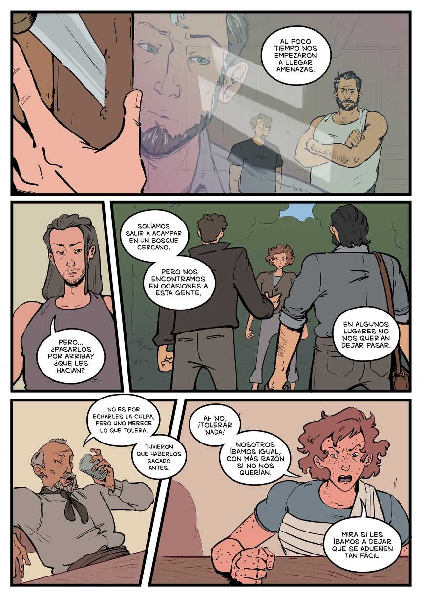 Pagina del cómic. La transcripción completa del contenido se encuentra debajo.