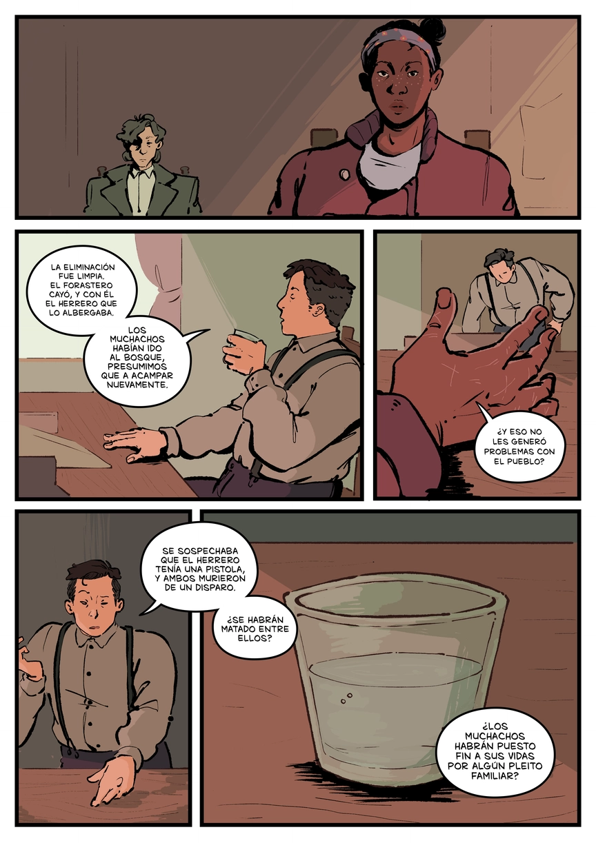 Pagina del cómic. La transcripción completa del contenido se encuentra debajo.
