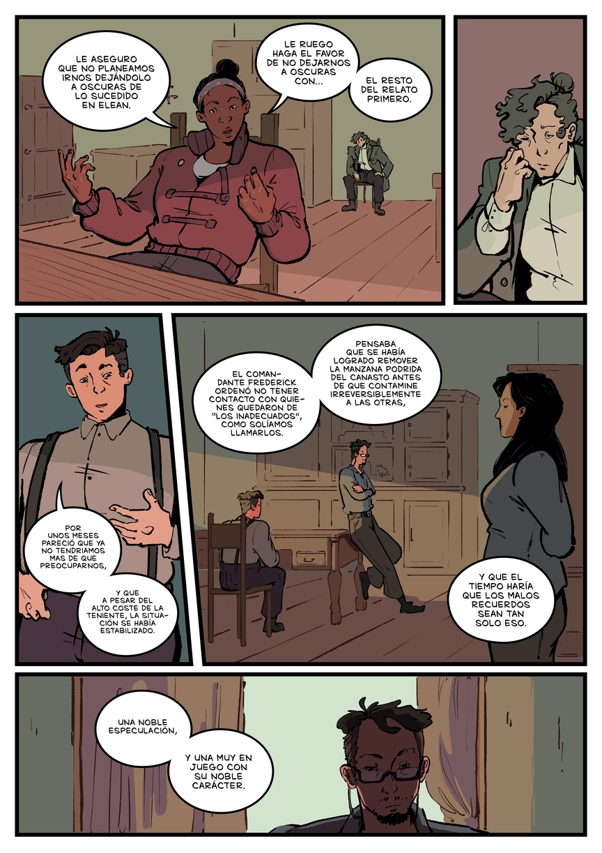 Pagina del cómic. La transcripción completa del contenido se encuentra debajo.