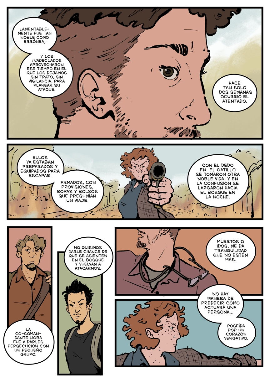 Pagina del cómic. La transcripción completa del contenido se encuentra debajo.