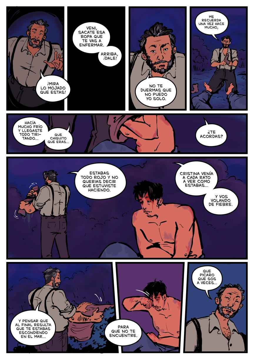 Pagina del cómic. La transcripción completa del contenido se encuentra debajo.